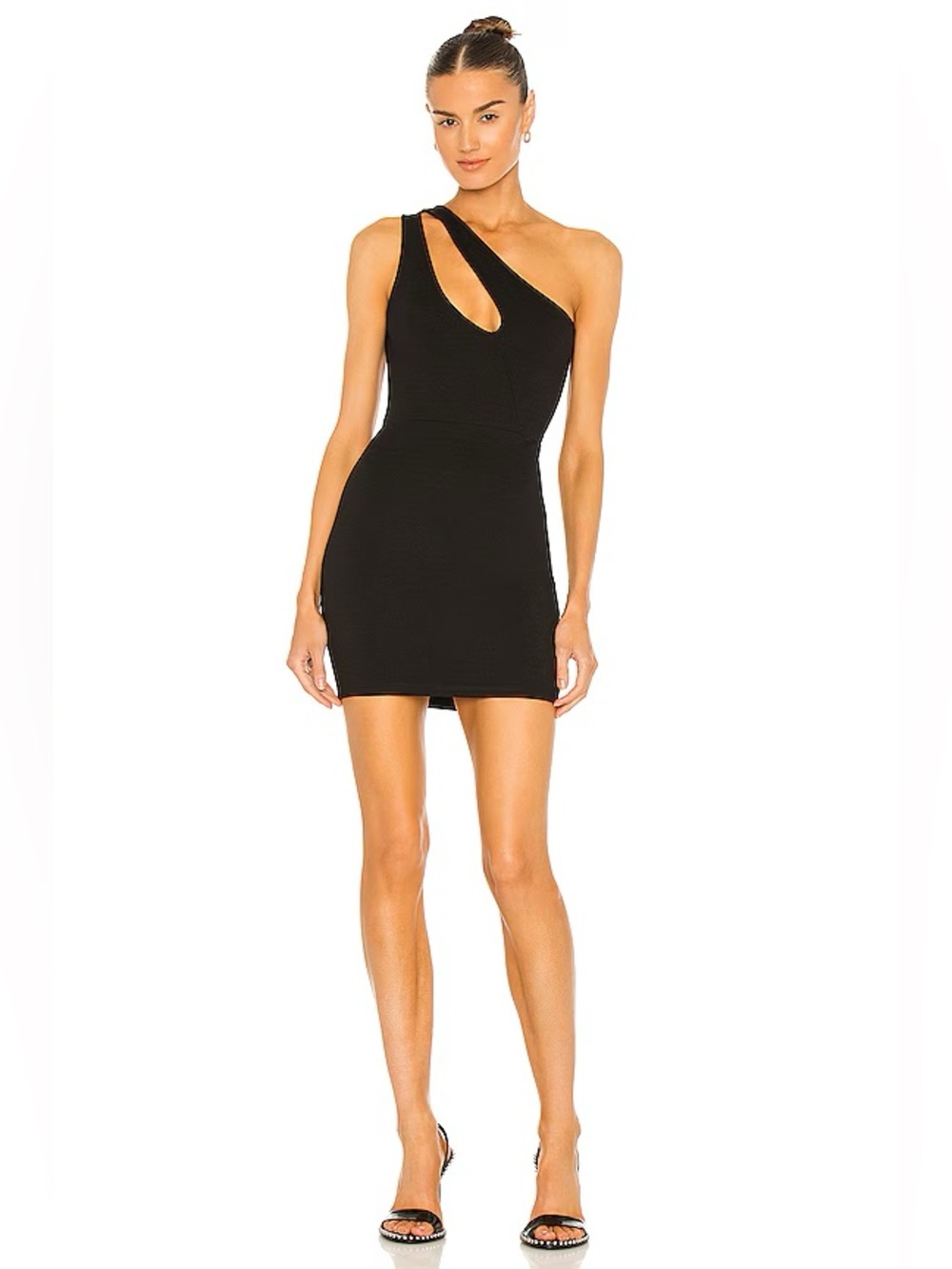 NWT Superdown Nava Asymmetrical One Shoulder Mini Dress Black